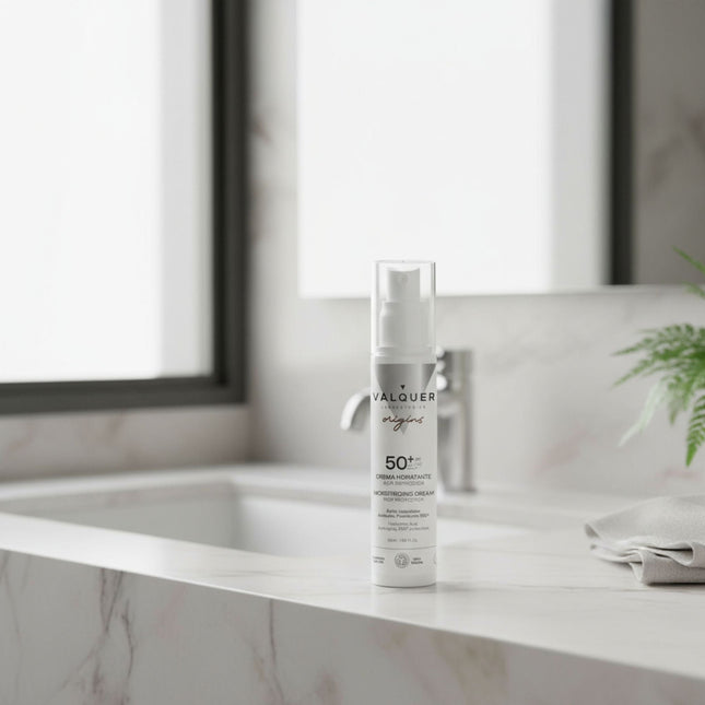 Crema hidratante con alta protección solar SPF 50 UVA UVB