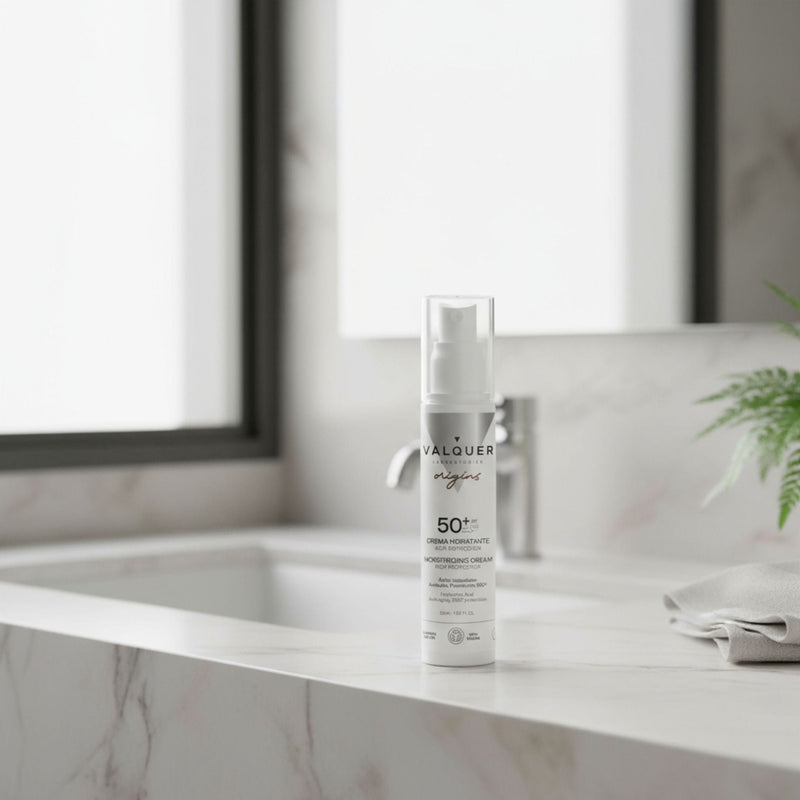 Crema hidratante con alta protección solar SPF 50 UVA UVB