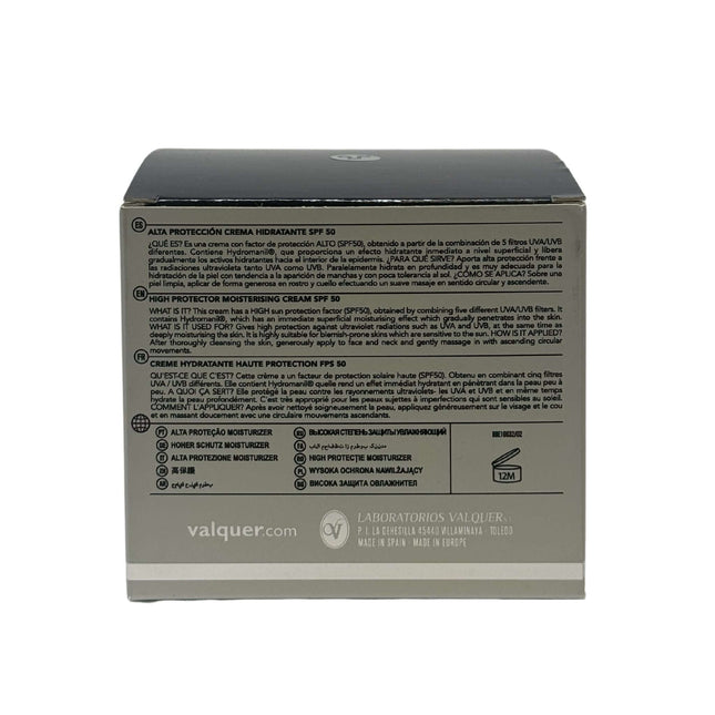 Crema hidratante con alta protección solar SPF 50 UVA UVB