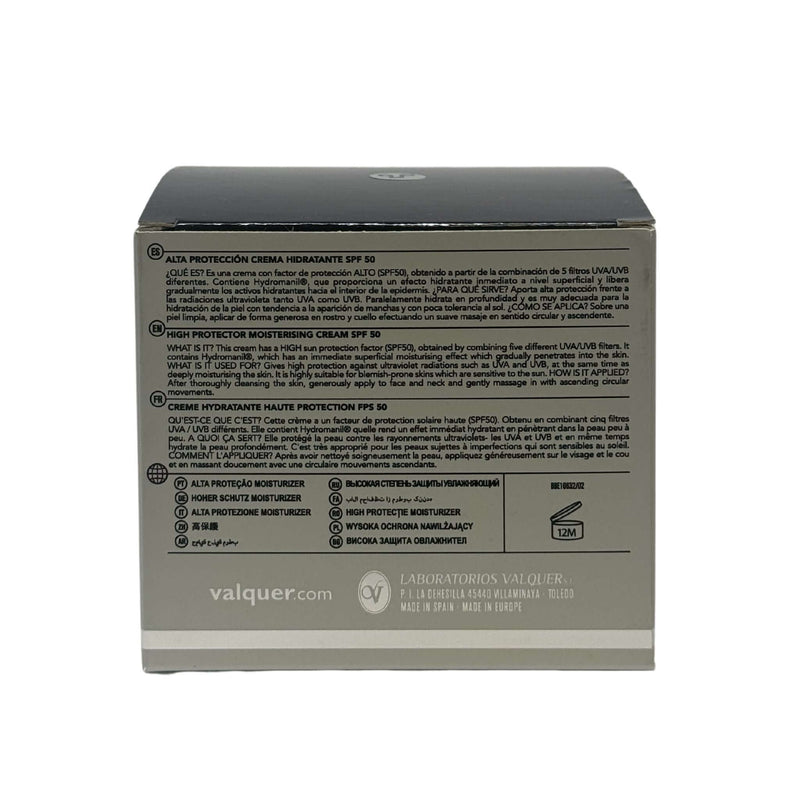 Crema hidratante con alta protección solar SPF 50 UVA UVB