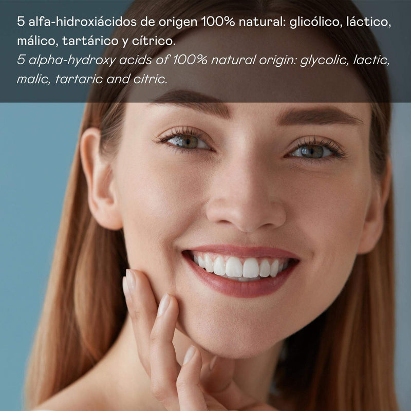 Crema facial exfoliante con AHA de origen natural suave
