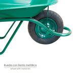 Carretilla obra verde metálica desmontada