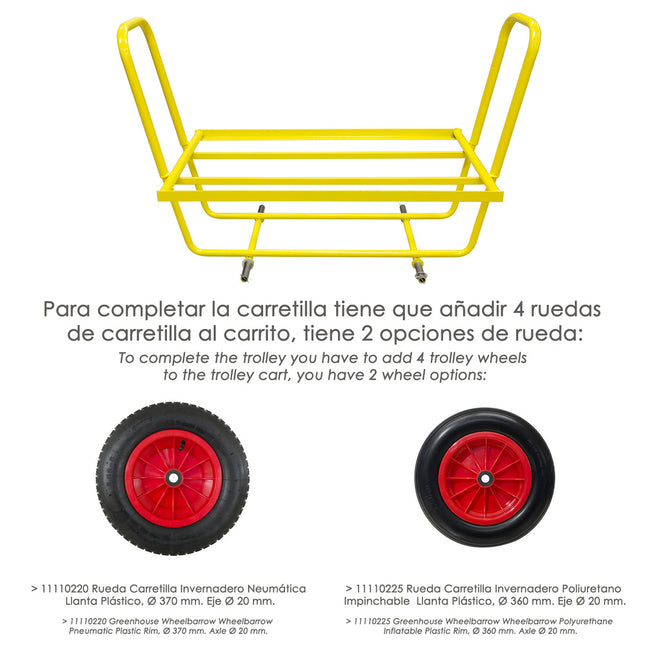 Carretilla invernadero sin ruedas, carretilla invernadero, carro recoleccion invernadero, carro invernadero,