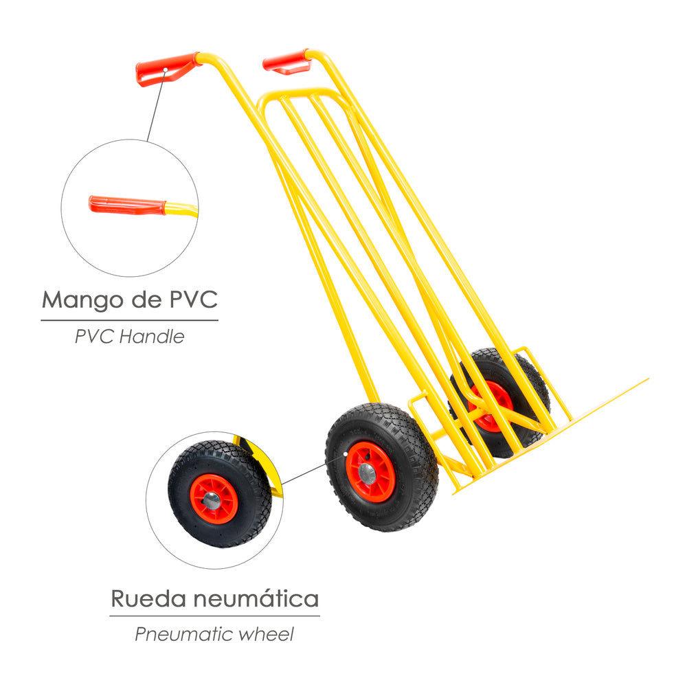 Warehouse sack truck / pneumatic tires plastic rims
