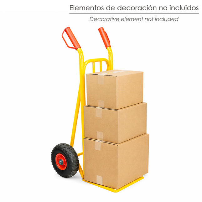 Carretilla almacen / sacos  con pala abatible ruedas neumáticas llantas de plástico