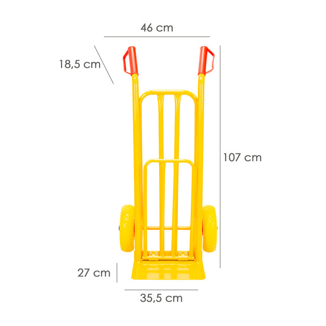 Carretilla almacen / sacos con pala abatible ruedas macizas llantas de plástico