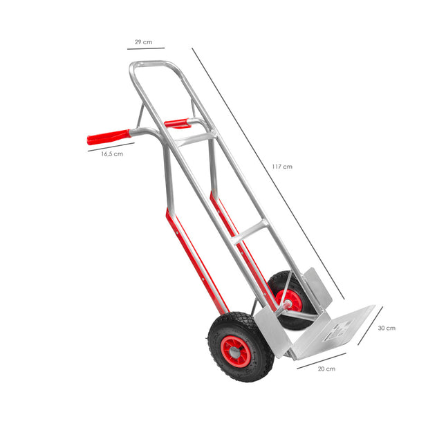 Carretilla almacen / sacos  aluminio ruedas neumáticas