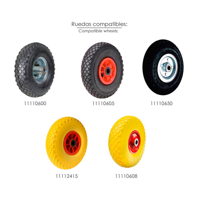 Carretilla almacen / sacos  aluminio ruedas neumáticas