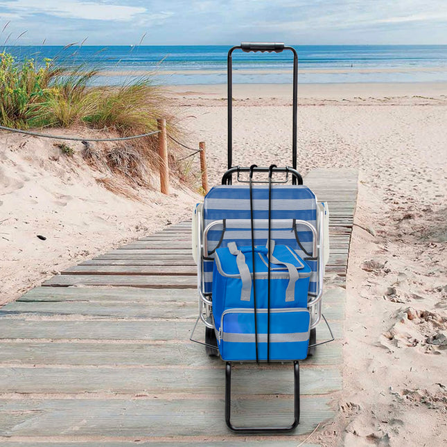 Carretilla plegable metalica de carga - porta maletas con cuerda elastica 93,5x33x44 cm. carro de transporte 50 kg