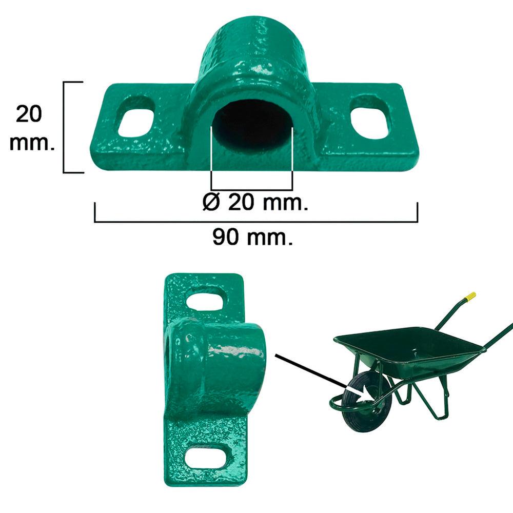 Cojinete metal para carretilla obra verde