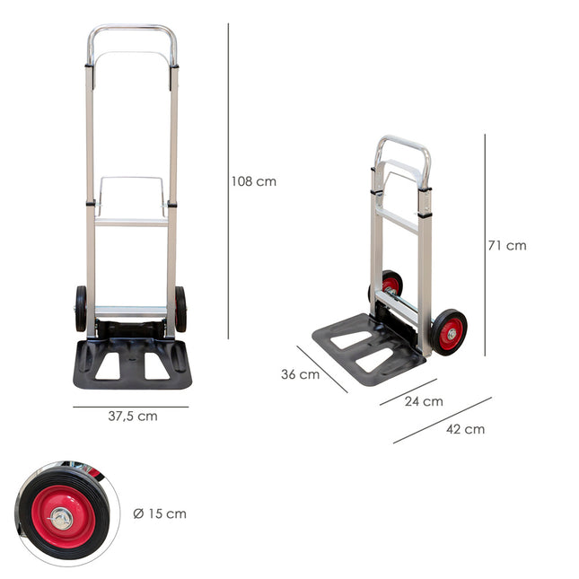 Carretilla plegable aluminio plegable 90 kg