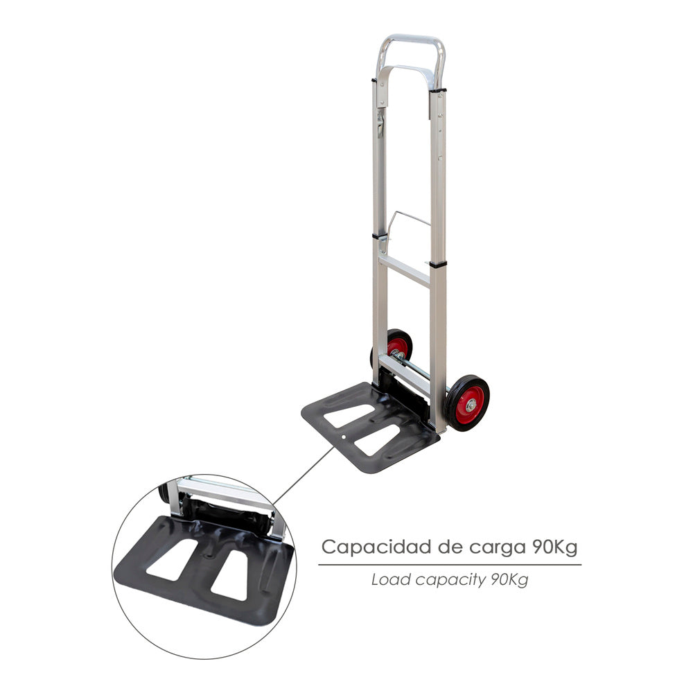 Carretilla plegable aluminio plegable 90 kg.