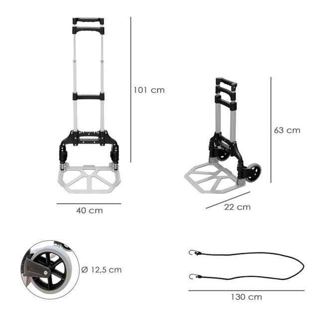 Carretilla plegable aluminio portatil   60 kg