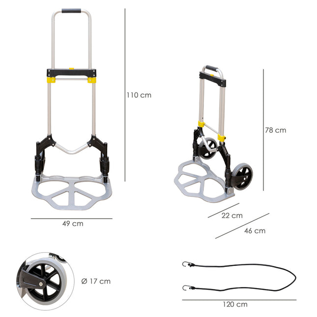Carretilla plegable aluminio portatil   80 kg