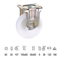Rodízio industrial em nylon de 80 mm com placa fixa