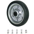 Roda industrial de borracha preta sem eixo 200 mm