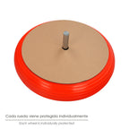 Roda para carrinho de mão/jardim, maciça, aro em aço "plus" laranja antifuro, para eixo ø 19 mm, roda ø 35 cm