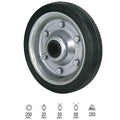 Roda industrial de borracha preta sem eixo 250 mm