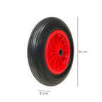 Puncture-proof greenhouse wheelbarrow wheel, polyurethane, plastic rim, ø 360 mm axle ø 20 mm