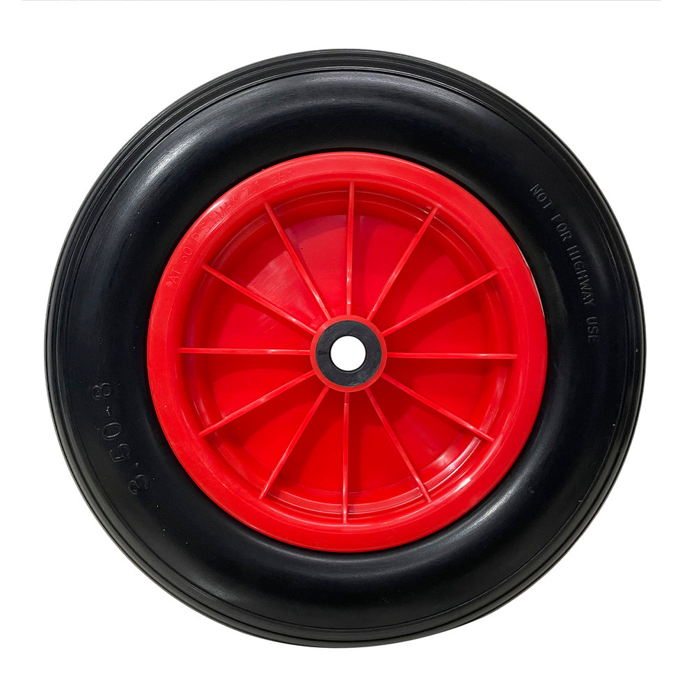 Puncture-proof greenhouse wheelbarrow wheel, polyurethane, plastic rim, ø 360 mm axle ø 20 mm