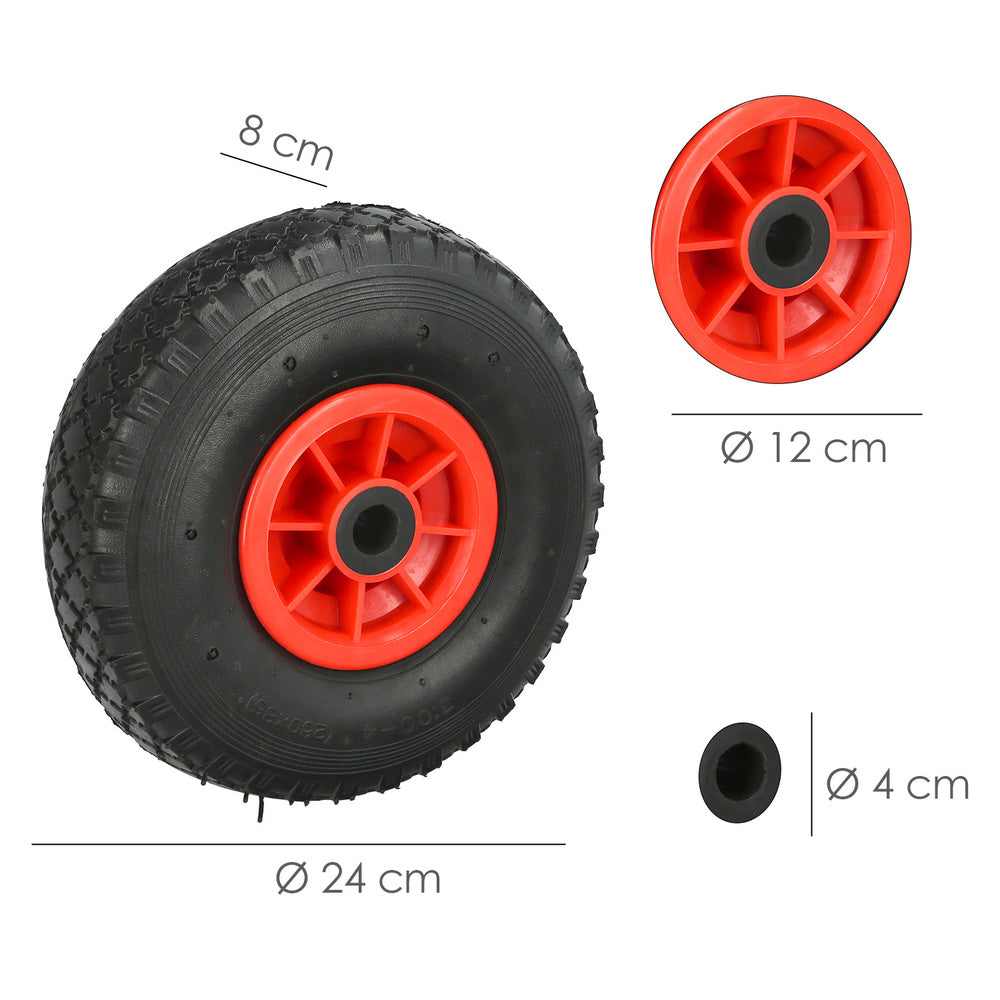 Rueda carretilla almacén / sacos  neumática llanta plástico 20 mm
