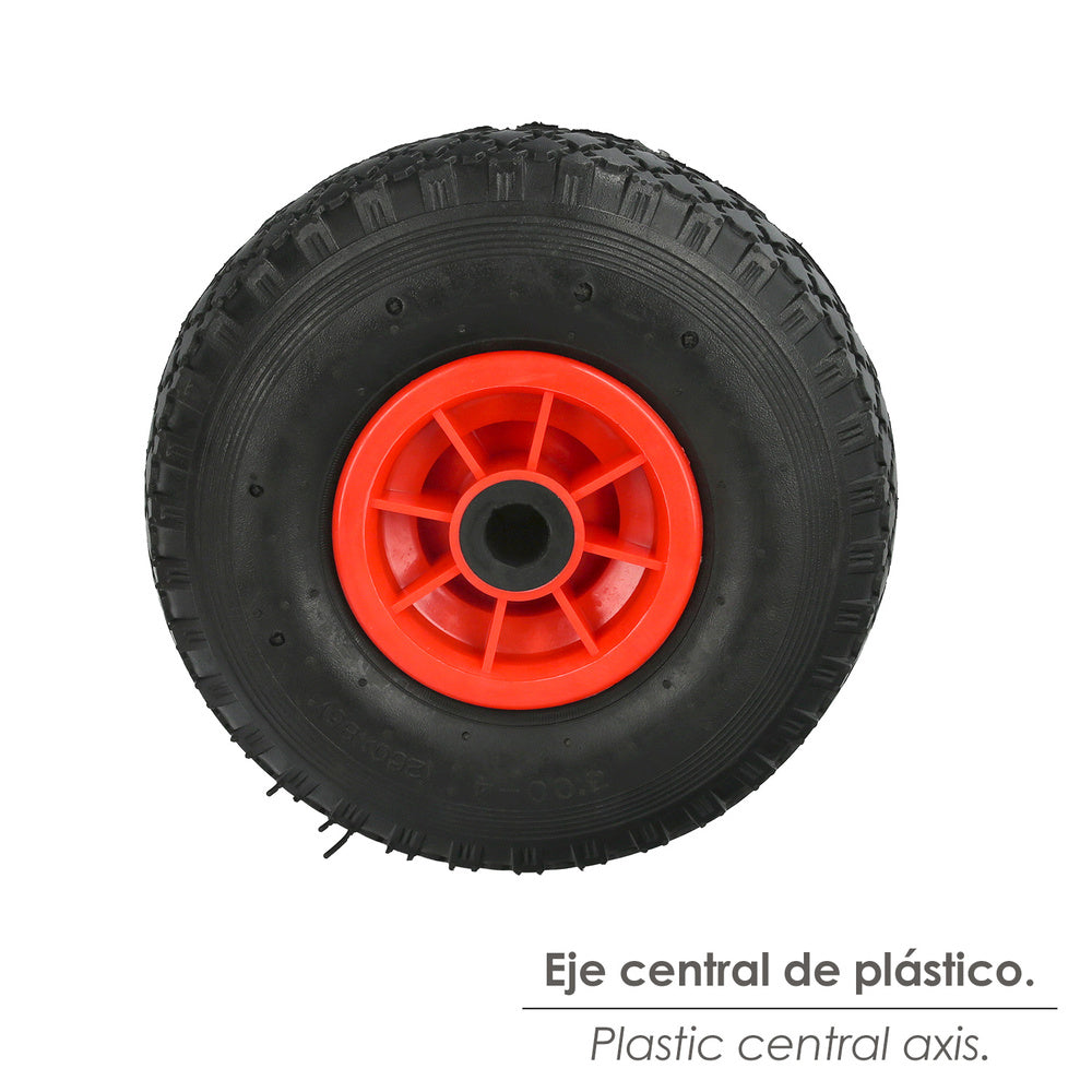 Rueda carretilla almacén / sacos  neumática llanta plástico 20 mm