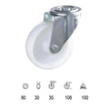 Roda industrial de nylon passante 80mm