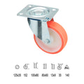 Rueda industrial poliuretano placa 125 mm