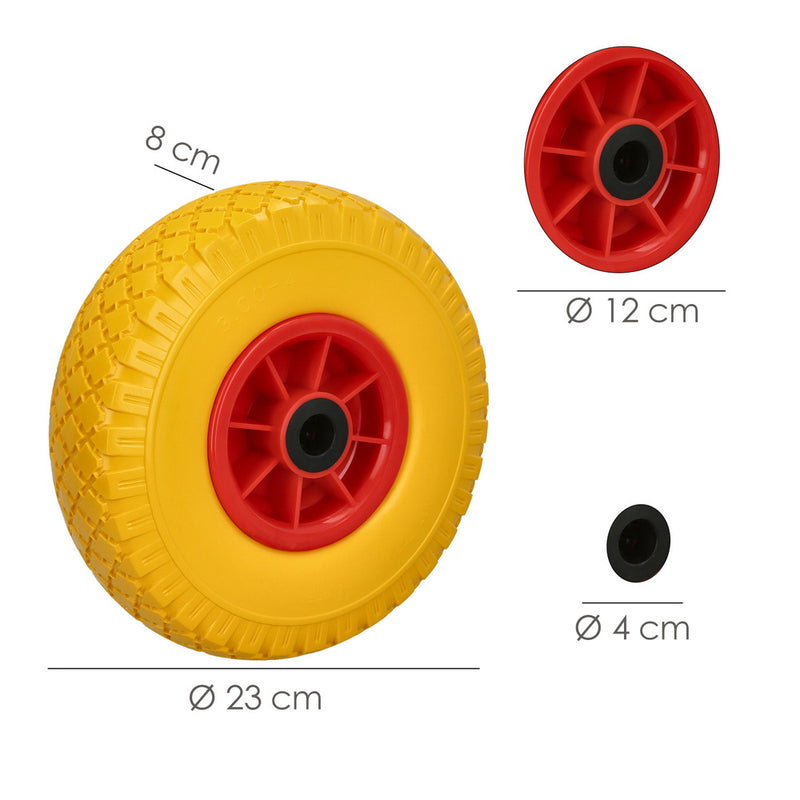 Rueda carretilla almacen / sacos  maciza llanta plástico  20 mm