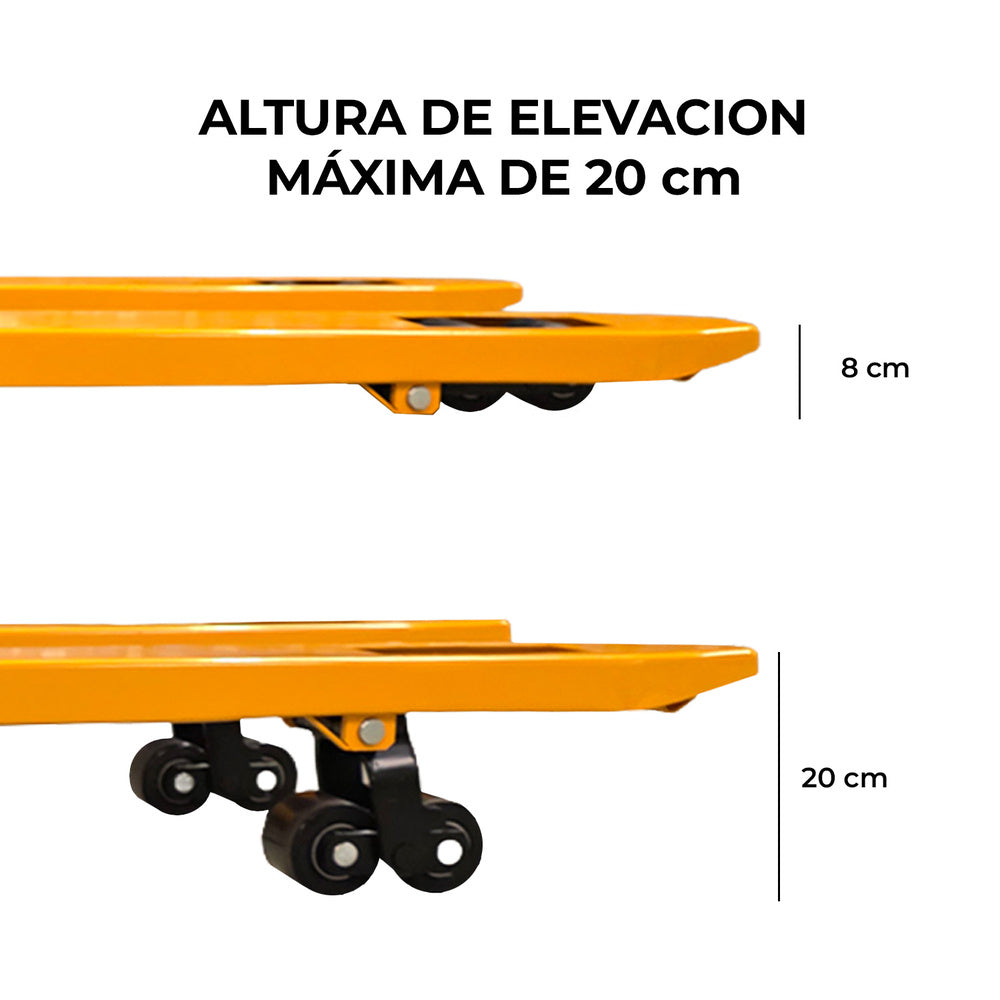 Transpaleta de almacén ruedas poliuretano 2,5 t.