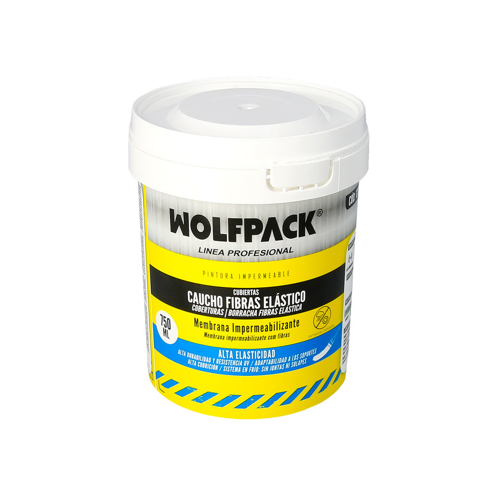 Pintura impermeabilizante con fibras para exteriores / interiores 750 ml. Color blanco