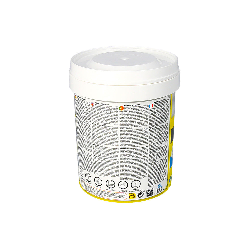 Pintura impermeabilizante con fibras para exteriores / interiores 750 ml. Color blanco