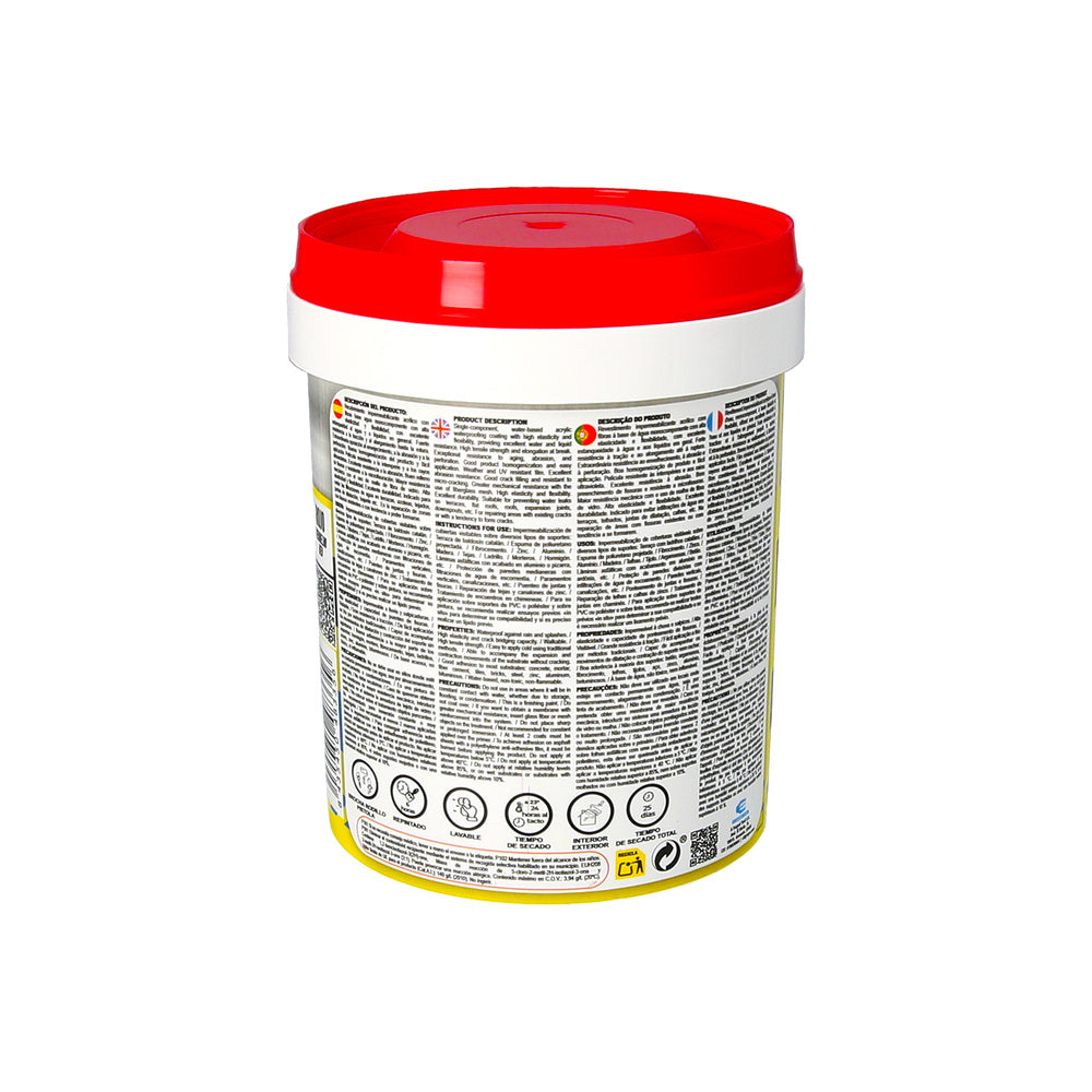 Pintura impermeabilizante con fibras para exteriores / interiores 750 ml. Color rojo