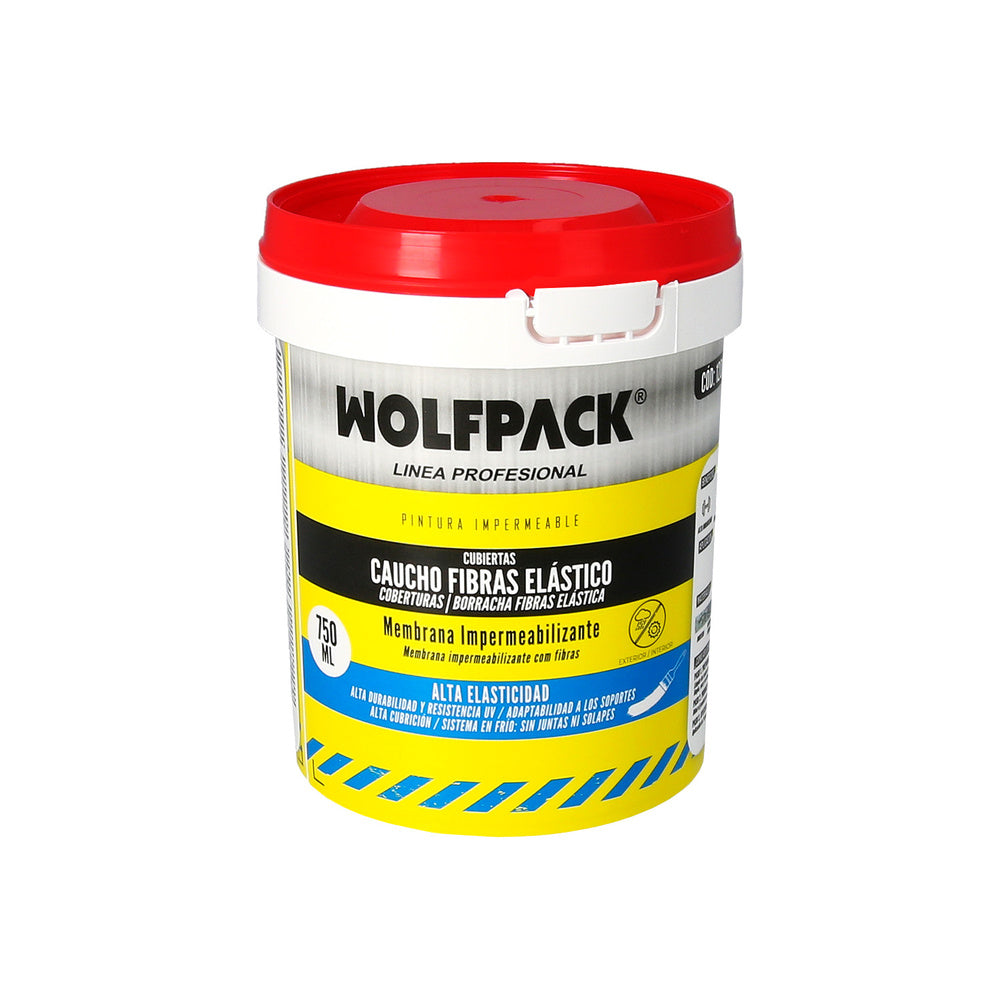Pintura impermeabilizante con fibras para exteriores / interiores 750 ml. Color rojo