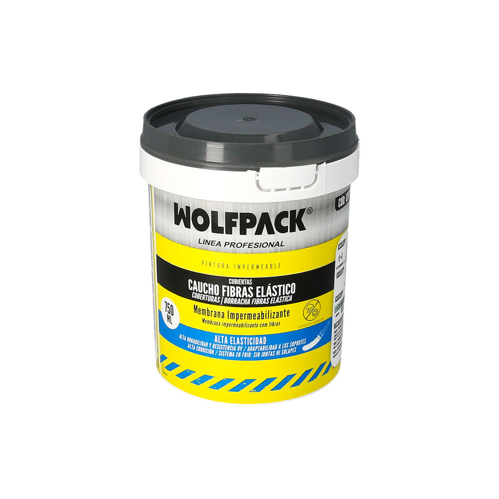 Pintura impermeabilizante con fibras para exteriores / interiores 750 ml. Color gris