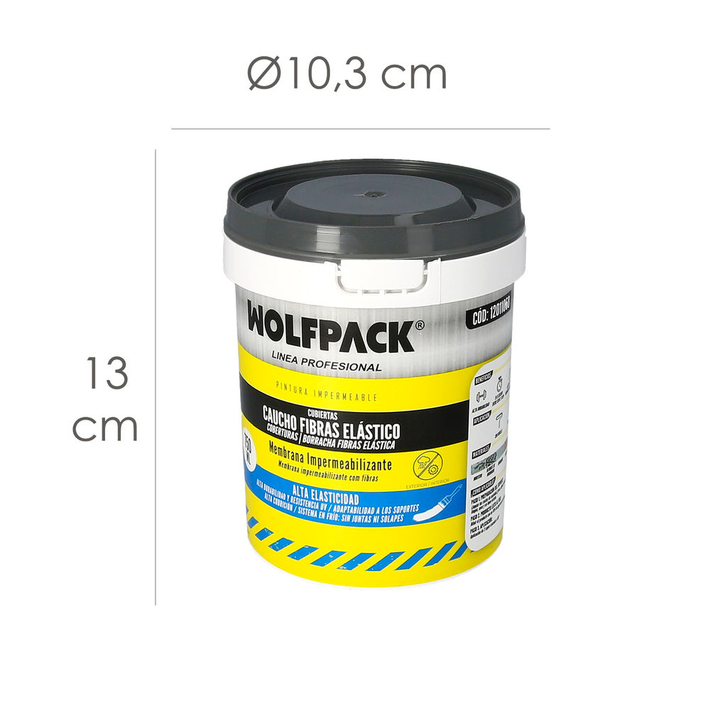 Pintura impermeabilizante con fibras para exteriores / interiores 750 ml. Color gris