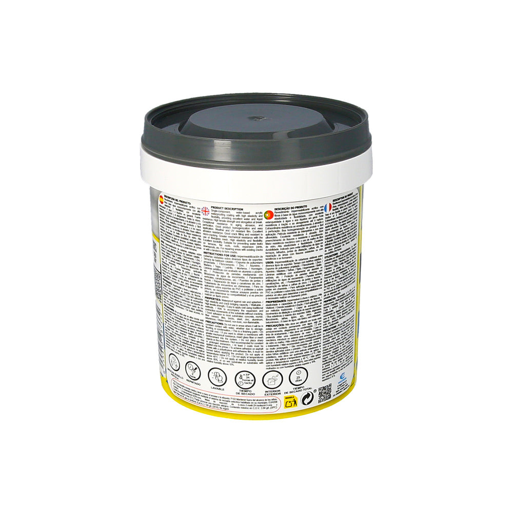 Pintura impermeabilizante con fibras para exteriores / interiores 750 ml. Color gris