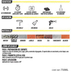 Pintura impermeabilizante con fibras para exteriores / interiores 750 ml. Color gris