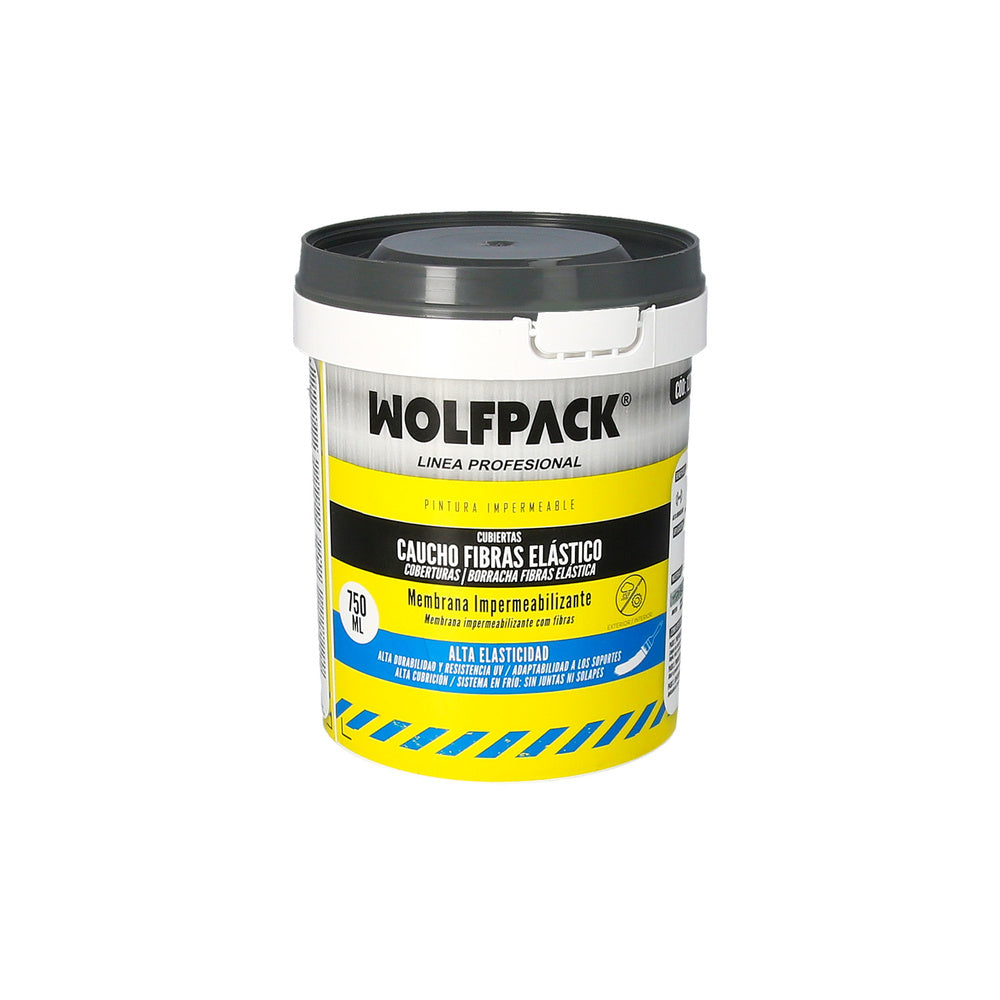Pintura impermeabilizante con fibras para exteriores / interiores 750 ml. Color gris