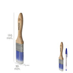 Paletina profesional plus ancho 30 mm cerdas sintéticas pbt, mango madera haya ergonómico, brocha pintor, pincel pintura