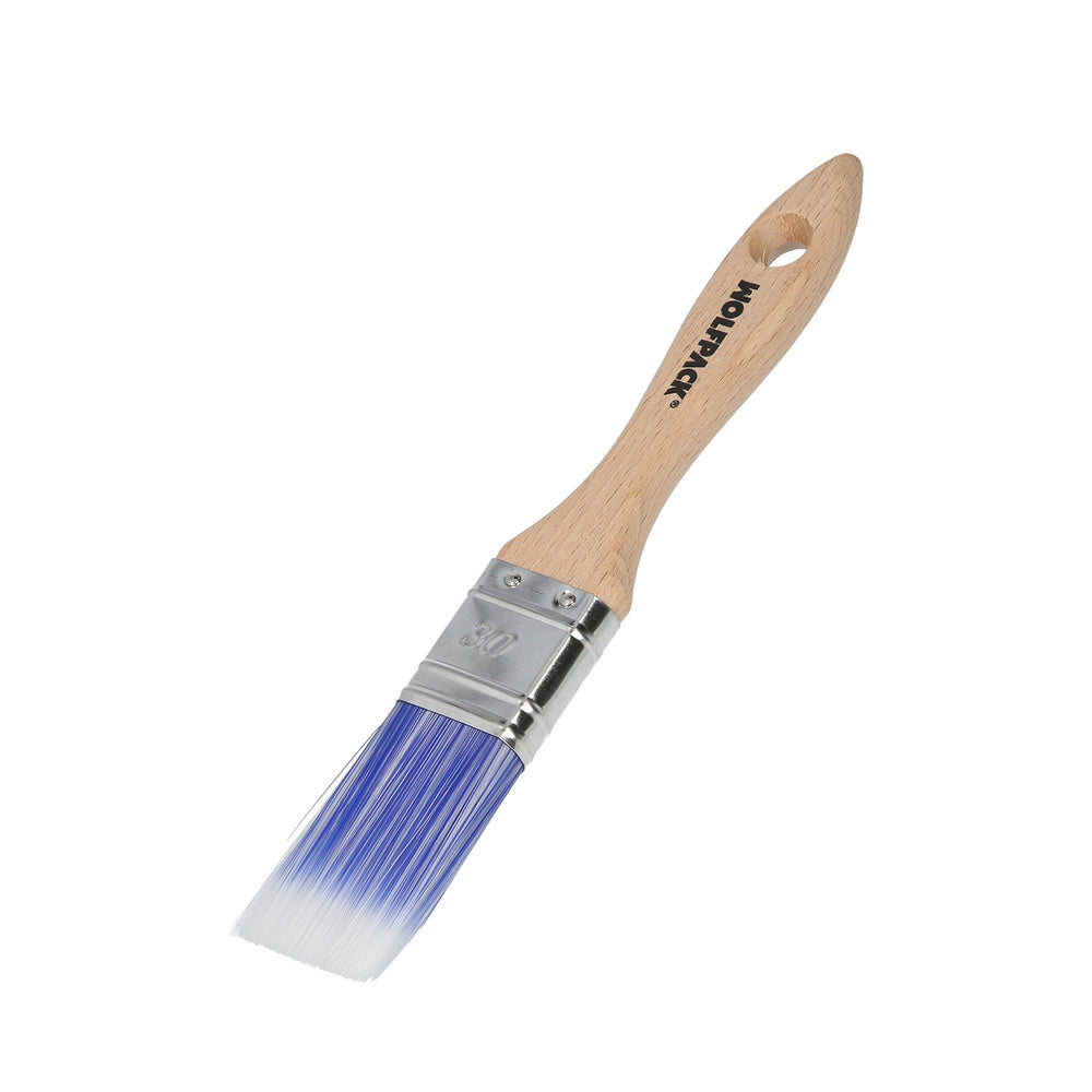Professional brush plus, 30 mm wide, PBT synthetic bristles, ergonomic beech wood handle, painter's brush, paint brush