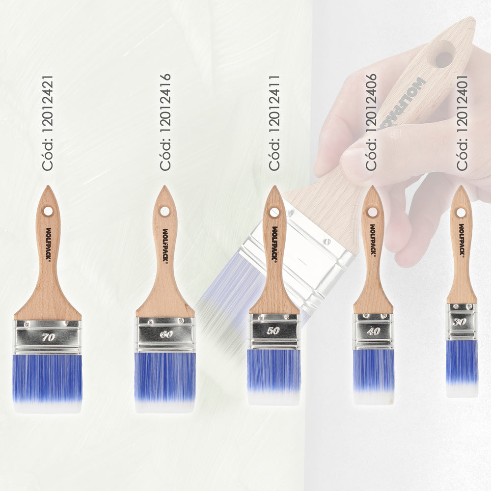 Paletina profesional plus ancho 30 mm cerdas sintéticas pbt, mango madera haya ergonómico, brocha pintor, pincel pintura