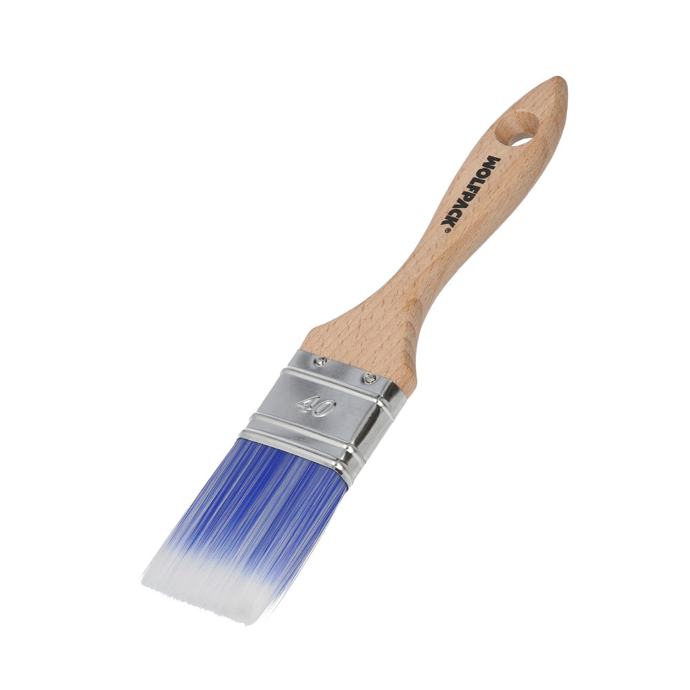 Trincha profissional plus, 40 mm de largura, cerdas sintéticas PBT, cabo de madeira de faia ergonómico, trincha de pintor, pincel de pintura