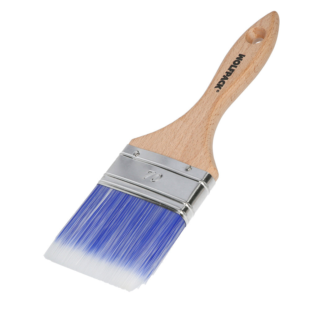 Trincha profissional Plus, 70 mm de largura, cerdas sintéticas PBT, cabo de madeira de faia ergonómico, pincel de pintor, pincel de pintura
