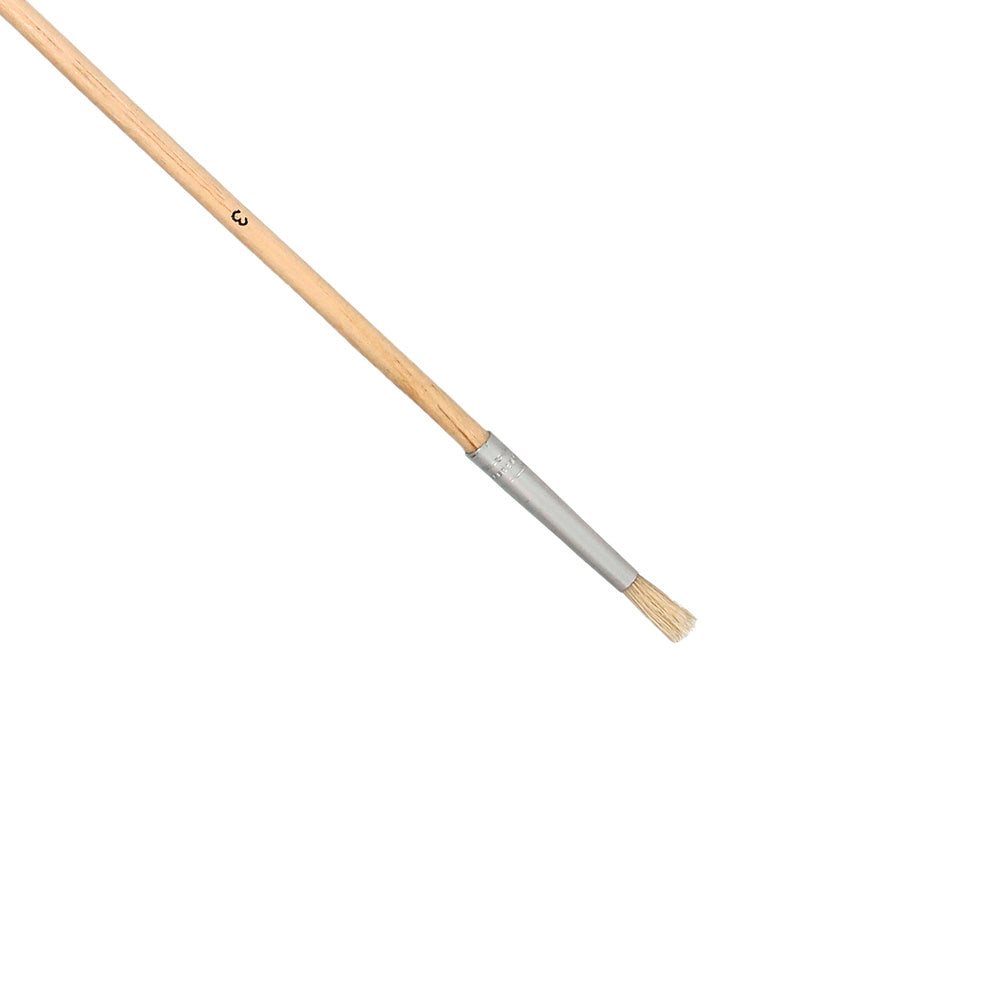 Round DIY brush, white bristle, no. 3