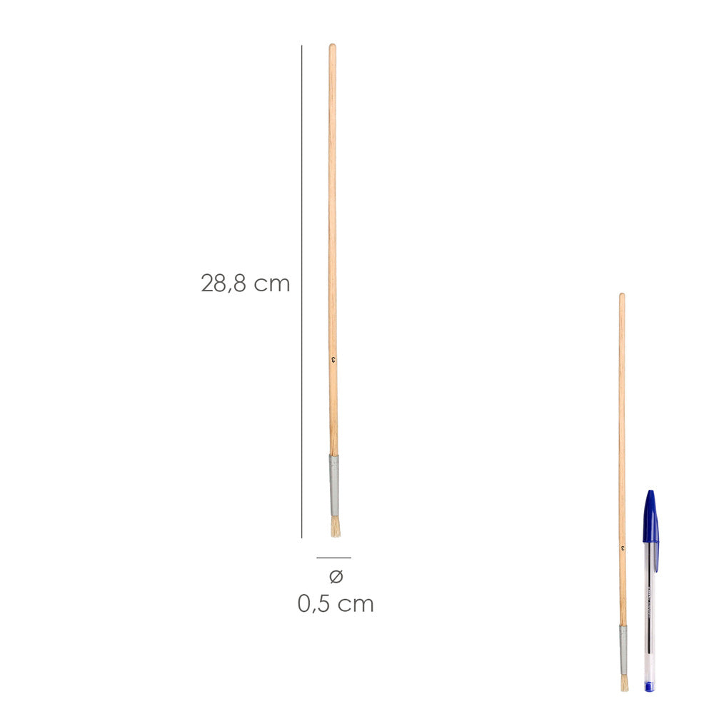 Round DIY brush, white bristle, no. 3