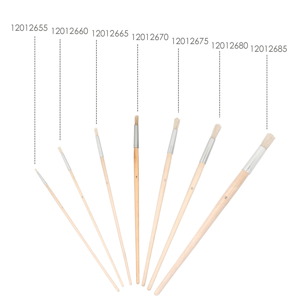Round DIY paintbrush, white bristle, size 7