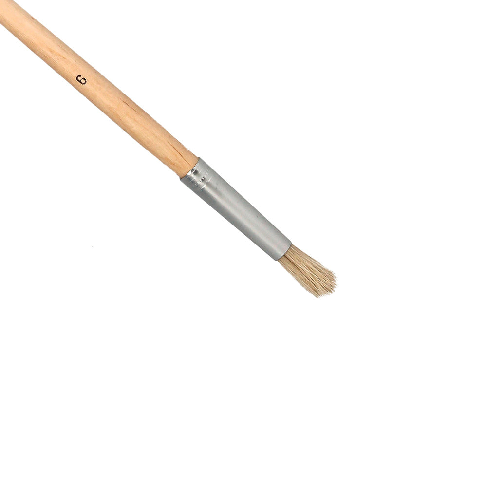 Round DIY paintbrush, white bristles, size 9