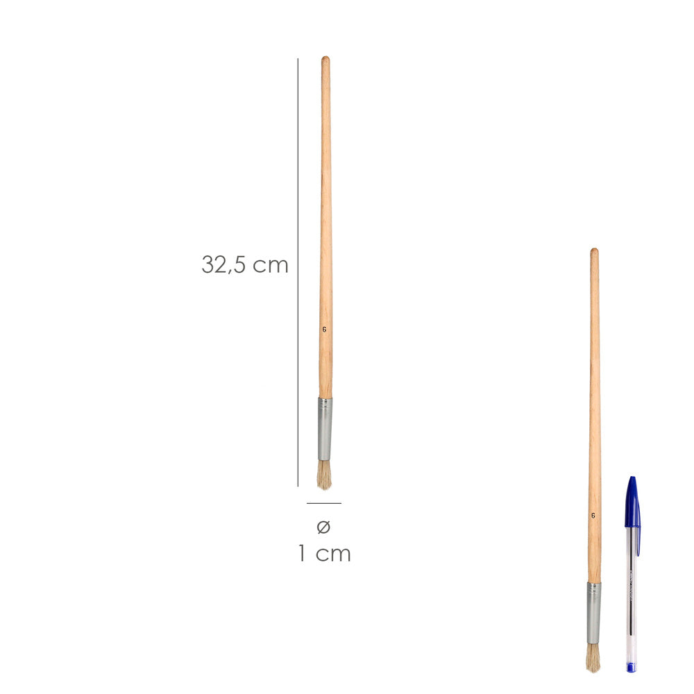 Round DIY paintbrush, white bristles, size 9