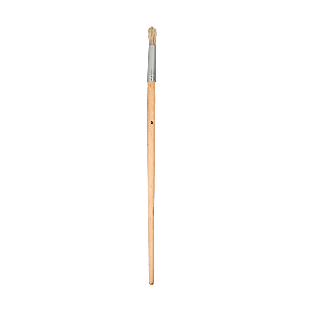 Round DIY paintbrush, white bristles, size 9